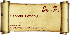 Szonda Patony névjegykártya